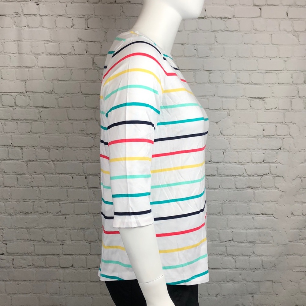 0X 2X 3X Charter Club Striped Cotton Top Plus Size - Picture 4 of 5